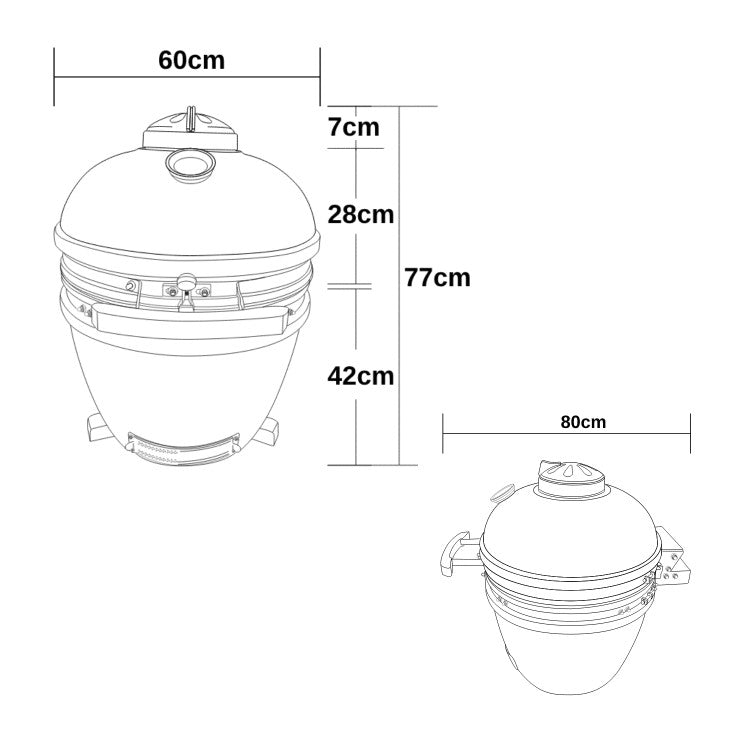 Egg XL - 22 Inch Ceramic Kamado Style Charcoal Smoker BBQ Grill