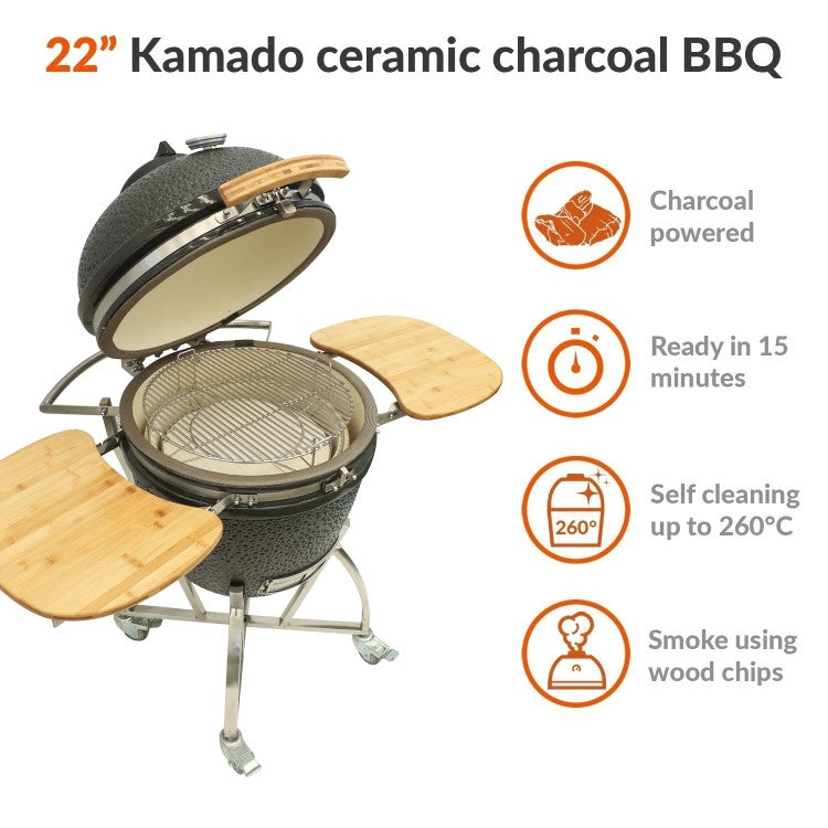 Egg XL - 22 Inch Ceramic Kamado Style Charcoal Smoker BBQ Grill